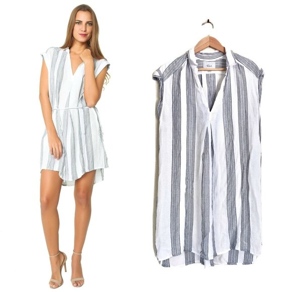 RAILS Adrienne Striped White Split Neck Dress - Picture 9 of 9